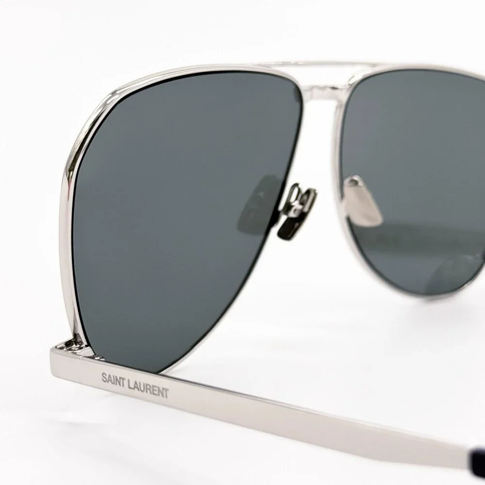 NEW SAINT LAURENT SUNGLASSES SL690 DUST 002 MEN SILVER EYEWEAR SL 690 DUST 002